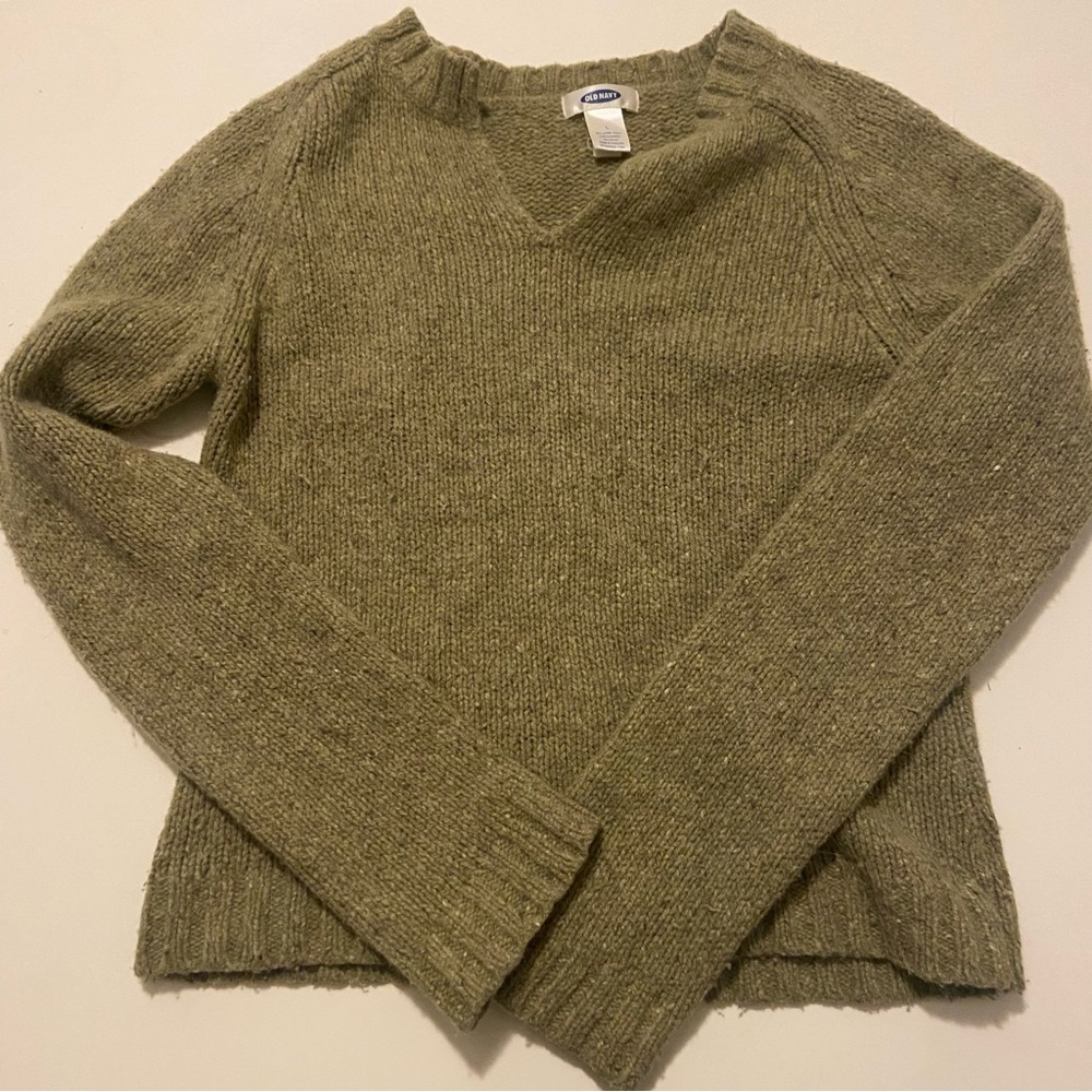 Sage green old navy knit sweater